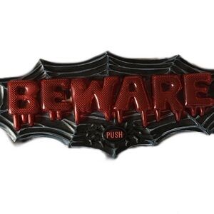 Red 'Beware' Halloween Wall Decor